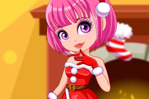 女孩圣诞节化妆