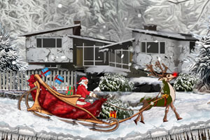 狂奔的圣诞雪橇车