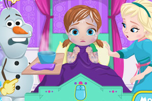 宝贝安娜冻伤了