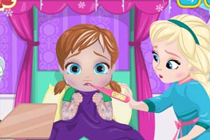 宝贝安娜冻伤了