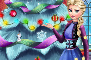 布置冰雪奇缘圣诞树