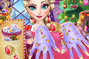 艾尔莎圣诞节美甲