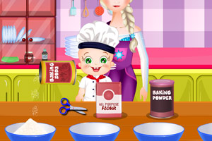 艾尔莎做千层塔