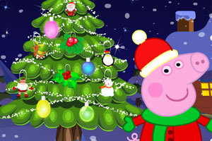 粉红小猪装饰圣诞树