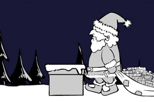 圣诞节吓唬小男孩