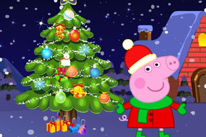 粉红小猪装饰圣诞树