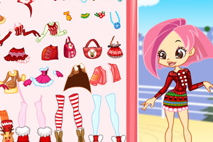 可爱女孩过圣诞节