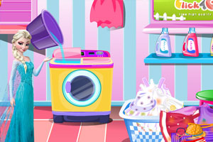 艾莎清洗脏衣服