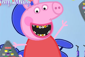 粉红小猪看牙齿