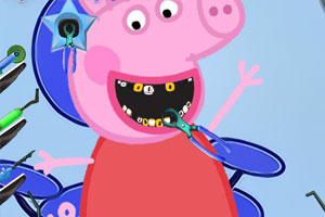 粉红小猪看牙齿