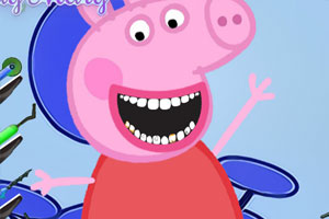 粉红小猪看牙齿