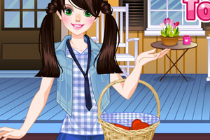 去市场的小女孩