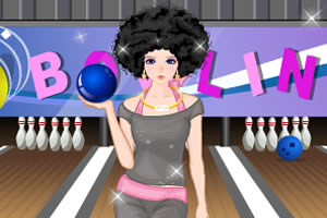 打保龄球的女孩