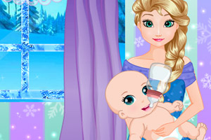 艾尔莎哄宝贝睡觉