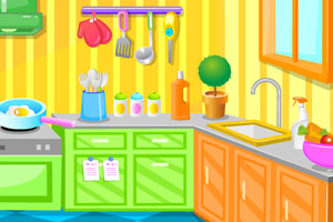 可爱女孩大扫除