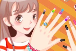 女孩的漂亮指甲