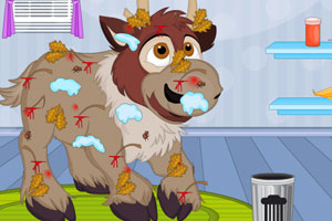 冰雪驯鹿受伤了