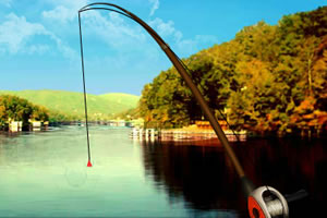 美丽湖泊垂钓