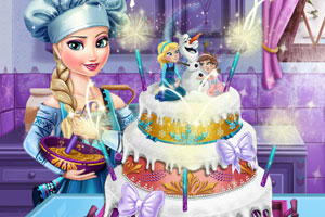 艾尔莎制作婚礼蛋糕