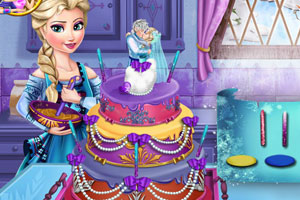 艾尔莎制作婚礼蛋糕