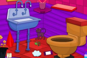 小狼女打扫洗手间