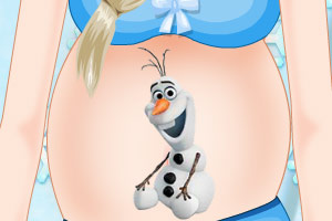 孕妇艾莎腹部纹身