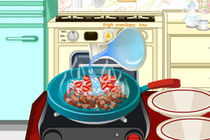 美味的烤宽面条