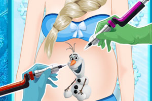 孕妇艾莎腹部纹身