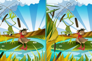 池塘边上的嬉戏