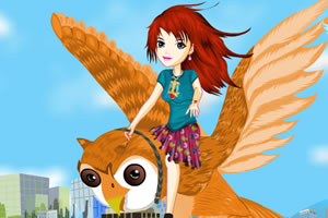 可爱猫头鹰骑手