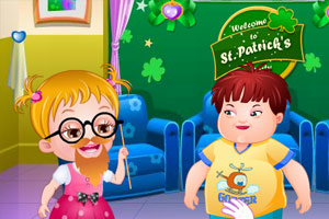 可爱宝贝的圣帕特里克节