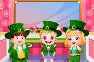 可爱宝贝的圣帕特里克节