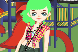 游乐场可爱女孩