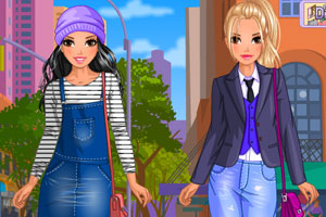 时尚双胞胎装扮