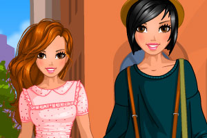 时尚双胞胎装扮