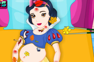 孕妇白雪公主受伤