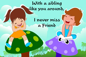 可爱宝贝兄弟姐妹节