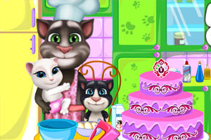 汤姆猫制作蛋糕