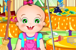 玫瑰宝宝打扫餐厅