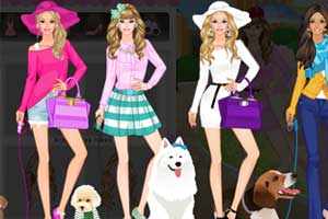 芭比遛狗装