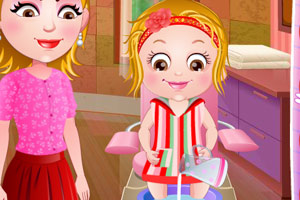 可爱宝贝的家中spa