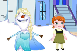 宝贝安娜推雪人