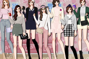 鲜花墙纸屋里的女孩