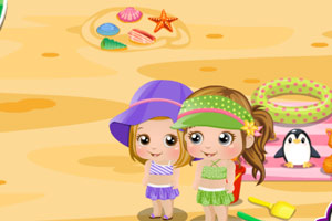 宝贝的海滩一日游