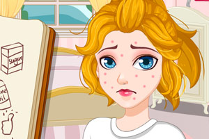 美女长了青春痘