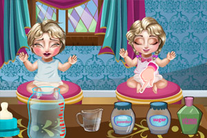 艾莎照看双胞胎