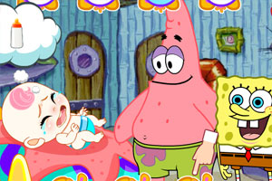 海绵宝宝照顾小宝贝