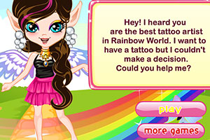 彩虹仙子纹身装扮