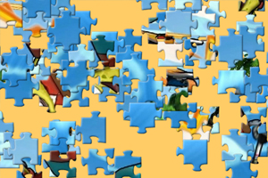 海绵宝宝玩滑板拼图