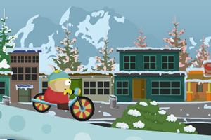 小宝雪地骑摩托